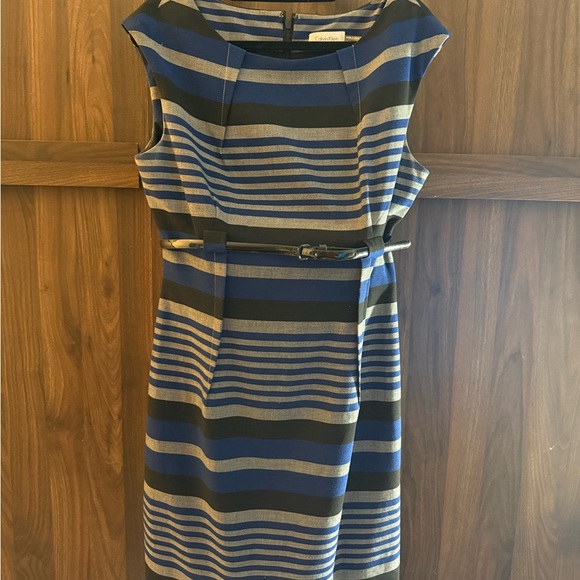 Calvin Klein Blue and Black Striped Dress - Picture 7 of 7